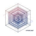 Multiple interlocking cube outlines creating a complex layered Royalty Free Stock Photo