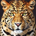 Geometric illustration of a leopard\'s (Panthera pardus) face, featuring angular, polygonal Royalty Free Stock Photo