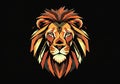 Geometric illustration of a lion\'s head using bold, angular shapes Royalty Free Stock Photo