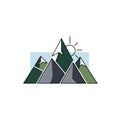 Geometric illustration of a mountain range with sharp triangular peaks Royalty Free Stock Photo