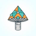 Geometric illustration of a mushroom with a stylized, triang Royalty Free Stock Photo