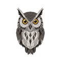 Geometric illustration of an owl with distinct angular shapes and patterns Royalty Free Stock Photo