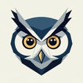 Geometric illustration of an owl face featuring large expressive Royalty Free Stock Photo