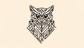 Geometric illustration of an owl, featuring sharp, an Royalty Free Stock Photo
