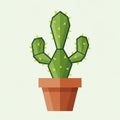 Geometric illustration of a potted cactus Royalty Free Stock Photo