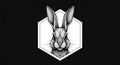 Geometric illustration of a rabbit, depicted Royalty Free Stock Photo