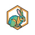 Geometric illustration of a rabbit in Royalty Free Stock Photo