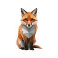 Geometric illustration of a red fox (Vulpes vulpes) sitting on a white background. The Royalty Free Stock Photo