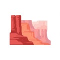 Geometric Illustration of a Red Sandstone Canyon Landscape at Daytime Royalty Free Stock Photo