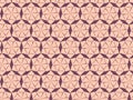 geometric illustration seamless pattern for tile and wall decor. Brown lines on pink background. Royalty Free Stock Photo