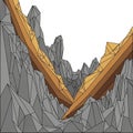 Geometric illustration with sharp, angular formations resembling mountai Royalty Free Stock Photo