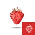 Geometric illustration of a strawberry with a faceted, gemstone-like appearance. The Royalty Free Stock Photo