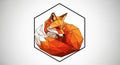 Geometric illustration of a stylized fox, Royalty Free Stock Photo