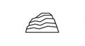 Geometric illustration of a stylized hill or mountain outline. The shape is defined by five Royalty Free Stock Photo