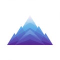 Geometric illustration of stylized mountains using shades of blue and purple. The desi Royalty Free Stock Photo