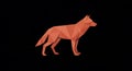 Geometric illustration of a wolf, composed of orange triangular facets, creating a Royalty Free Stock Photo