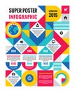 Geometric infographic concept poster - creative vector illustration. Unusual business infographic.