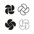 Geometric interlock design. Overlapping shapes Vector. Abstract knot icons. Monochrome intertwine. Royalty Free Stock Photo