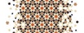 Geometric islamic arabic flower pattern, texture. Geometric halftone texture with color tile disintegration.