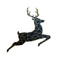Geometric jumping deer illustration.