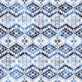 Geometric kilim ikat pattern with grunge texture