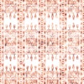 Geometric kilim ikat pattern with grunge texture