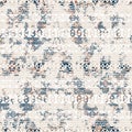 Geometric kilim ikat pattern with grunge texture