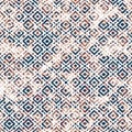 Geometric kilim ikat pattern with grunge texture