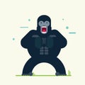 Geometric kingkong standing flat character /eps