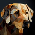 Geometric Labrador head with a dog face in a polygon abstract pattern