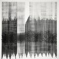 Geometric Lace Design With Barcode Straight Lines On Paper