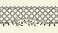 Geometric Lattice Border with Floral Leaf Accents, Vector Pattern, vector design Generative AI Royalty Free Stock Photo