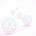 Geometric lattice , the molecules in the circle. Round composition of the molecule, illustration Royalty Free Stock Photo