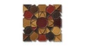 Geometric Leather Patchwork Design with Decorative Stitching in Brown and Red Tones Isolated on a White Background Royalty Free Stock Photo