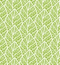 Mosaic Tile Decorative Leaves Seamless Pattern. Continuous leaf background. Floral Texture. Royalty Free Stock Photo