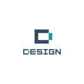 Geometric letter D flat cartoon style vector logo concept. Room scheme isolated icon on white background. Architecture