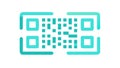 Geometric Light Blue QR Code Icon Pattern, vector design Generative AI Royalty Free Stock Photo