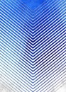 Geometric line art, colorful, blue, minimalist style, bold line. Royalty Free Stock Photo