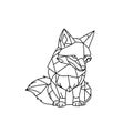 Geometric line art of a fox, Royalty Free Stock Photo