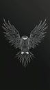 Geometric Line Art Logo of Hawk with Large Wings Spread Up, Simple Sharp Lines, Vector Illustration Generative