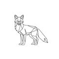 Geometric line drawing of a fox, featuring angular shapes and Royalty Free Stock Photo