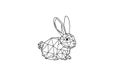 Geometric line drawing of a rabbit Royalty Free Stock Photo
