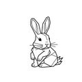Geometric line drawing of a rabbit with simplistic angular shapes Royalty Free Stock Photo