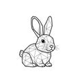 Drawing of a rabbit using interconnected triangles to form its Royalty Free Stock Photo
