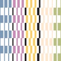 Geometric artwork pattern with vertical columns rectangles and trapezoids, rhythmic design Royalty Free Stock Photo