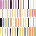 Geometric artwork pattern with vertical columns rectangles and trapezoids, rhythmic design Royalty Free Stock Photo