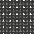 Geometric line monochrome abstract hipster seamless pattern with triangle. Wrapping paper. Scrapbook. Print. Vector