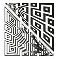 Geometric line pattern. Abstract triangle shapes. Black white angular design. Vector dynamic structure. Royalty Free Stock Photo