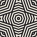 Geometric line seamless pattern. Abstract vector monochrome striped ornament Royalty Free Stock Photo