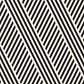 Geometric line seamless pattern. Simple black and white vector background. Old-fashioned geo design Royalty Free Stock Photo